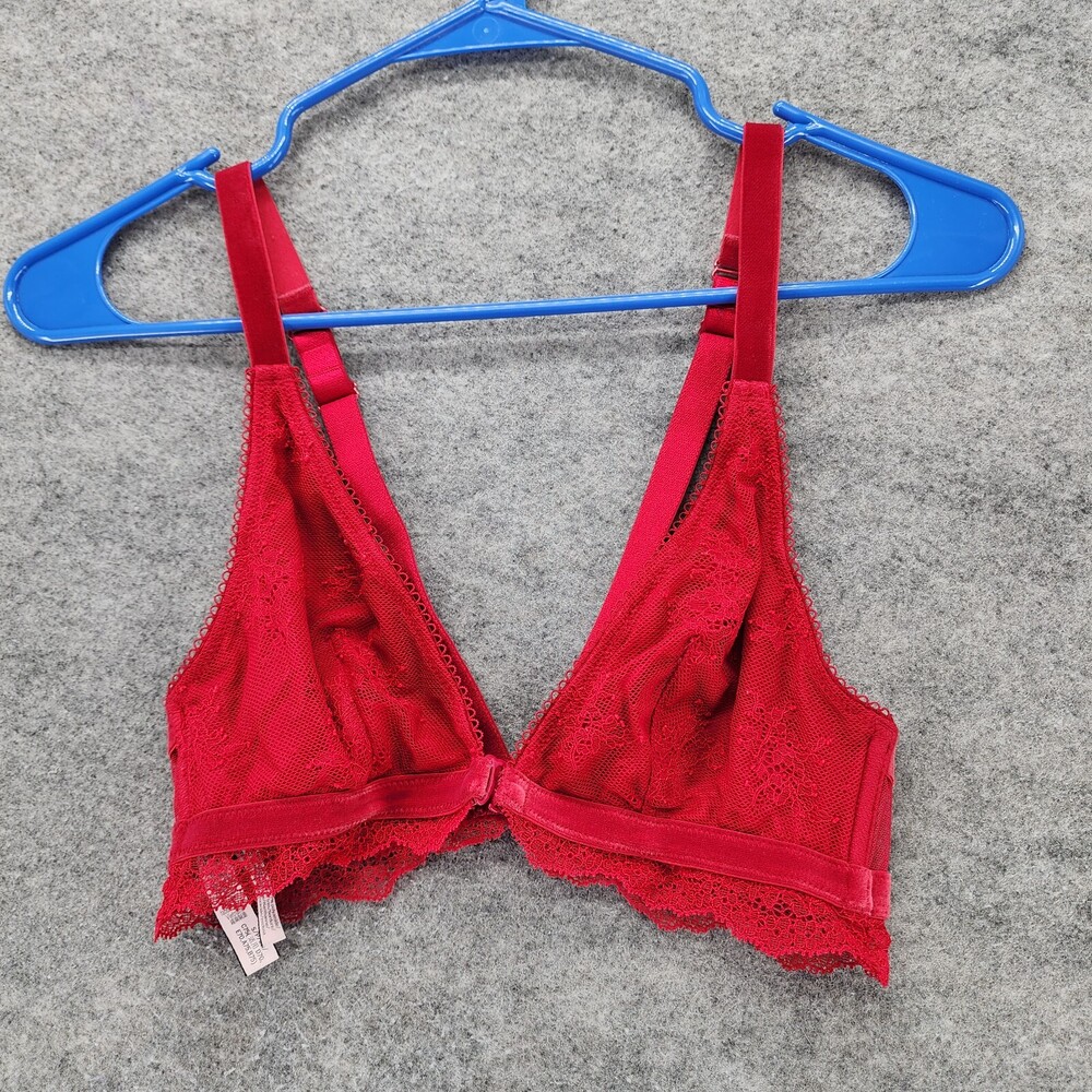 Victoria Secret Bralette Womens Small Front Closure Red Wireless